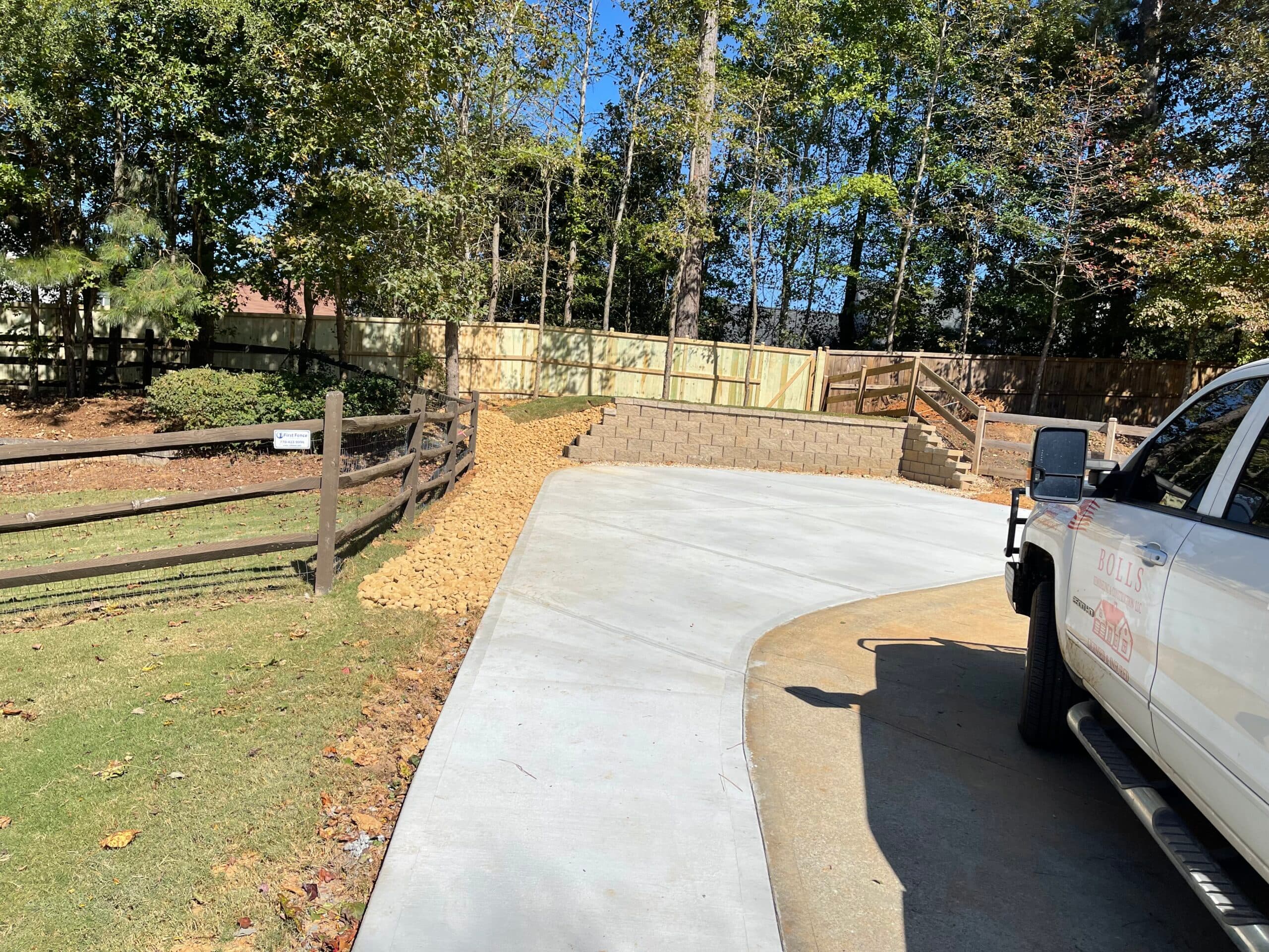 Retaining wall, driveway addition and dry creek bed - Image 3