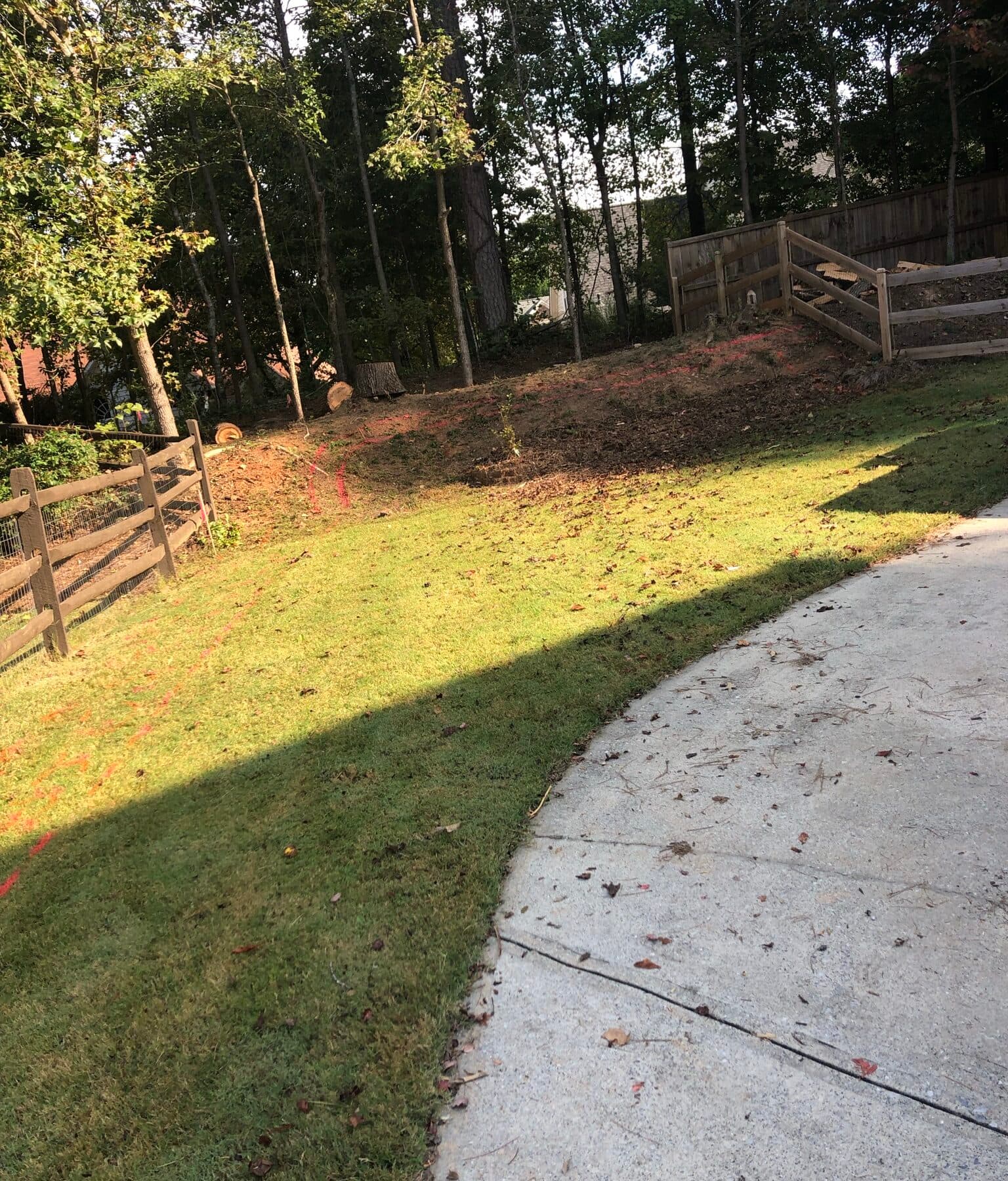 Retaining wall, driveway addition and dry creek bed