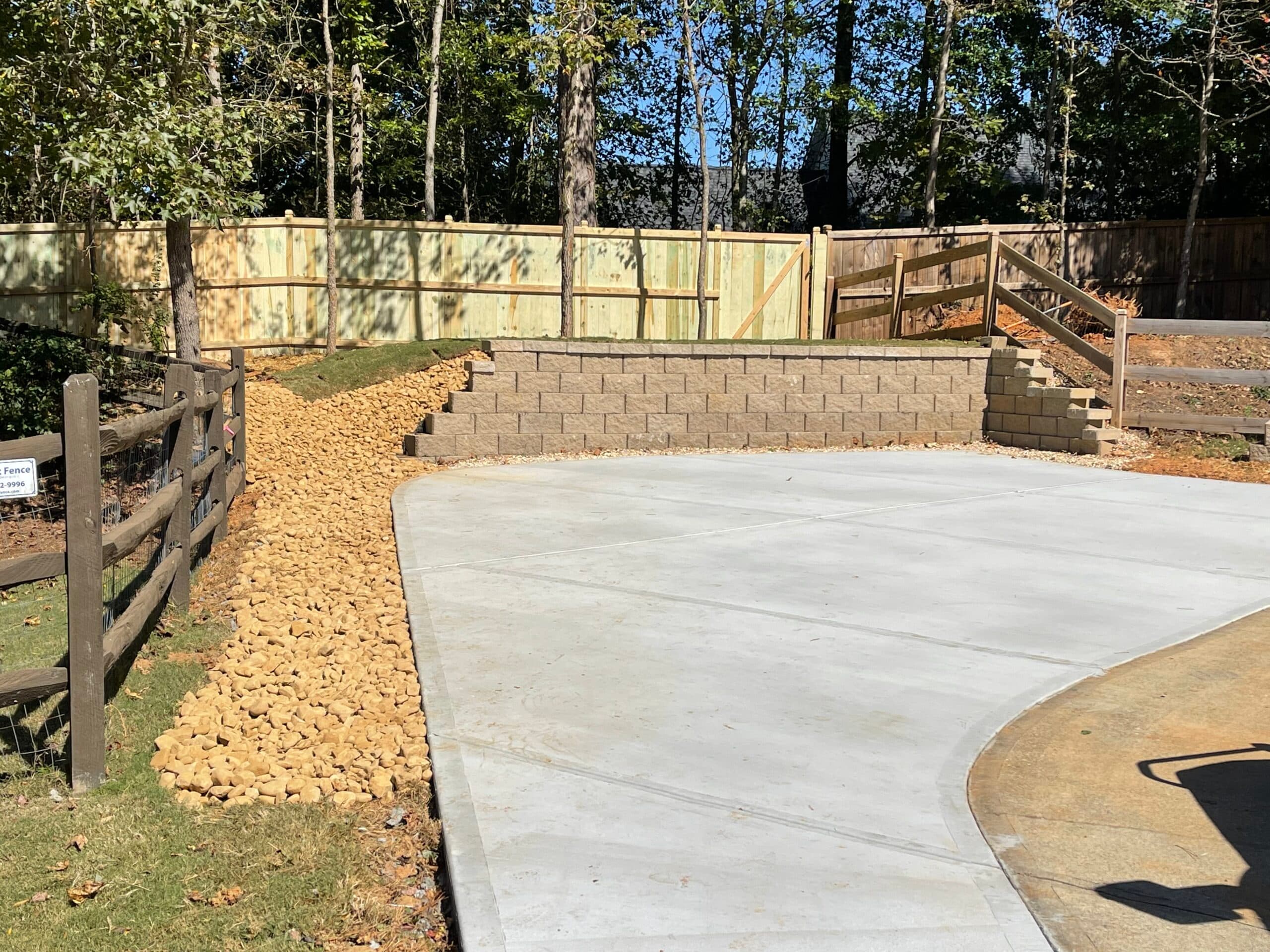Retaining wall, driveway addition and dry creek bed - Image 5