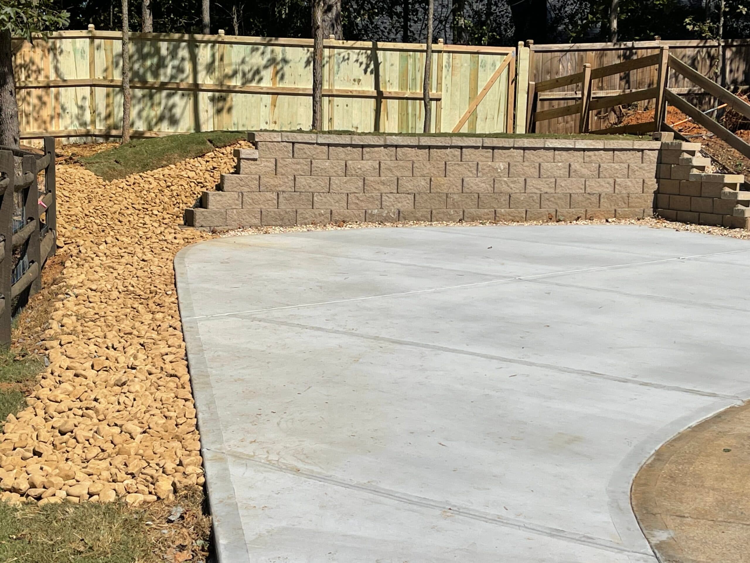 Retaining wall, driveway addition and dry creek bed - Image 4