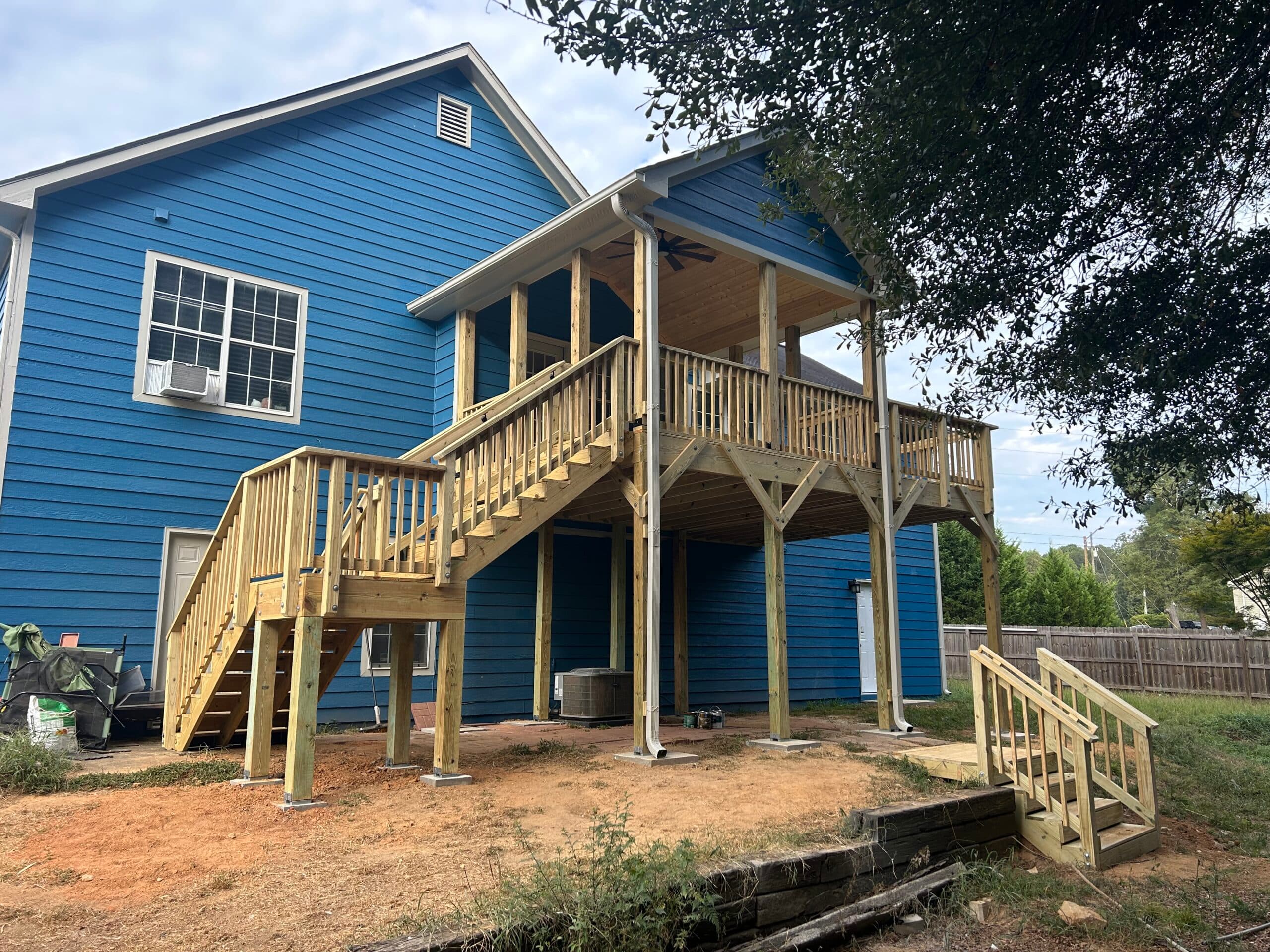 New deck with gable roof
