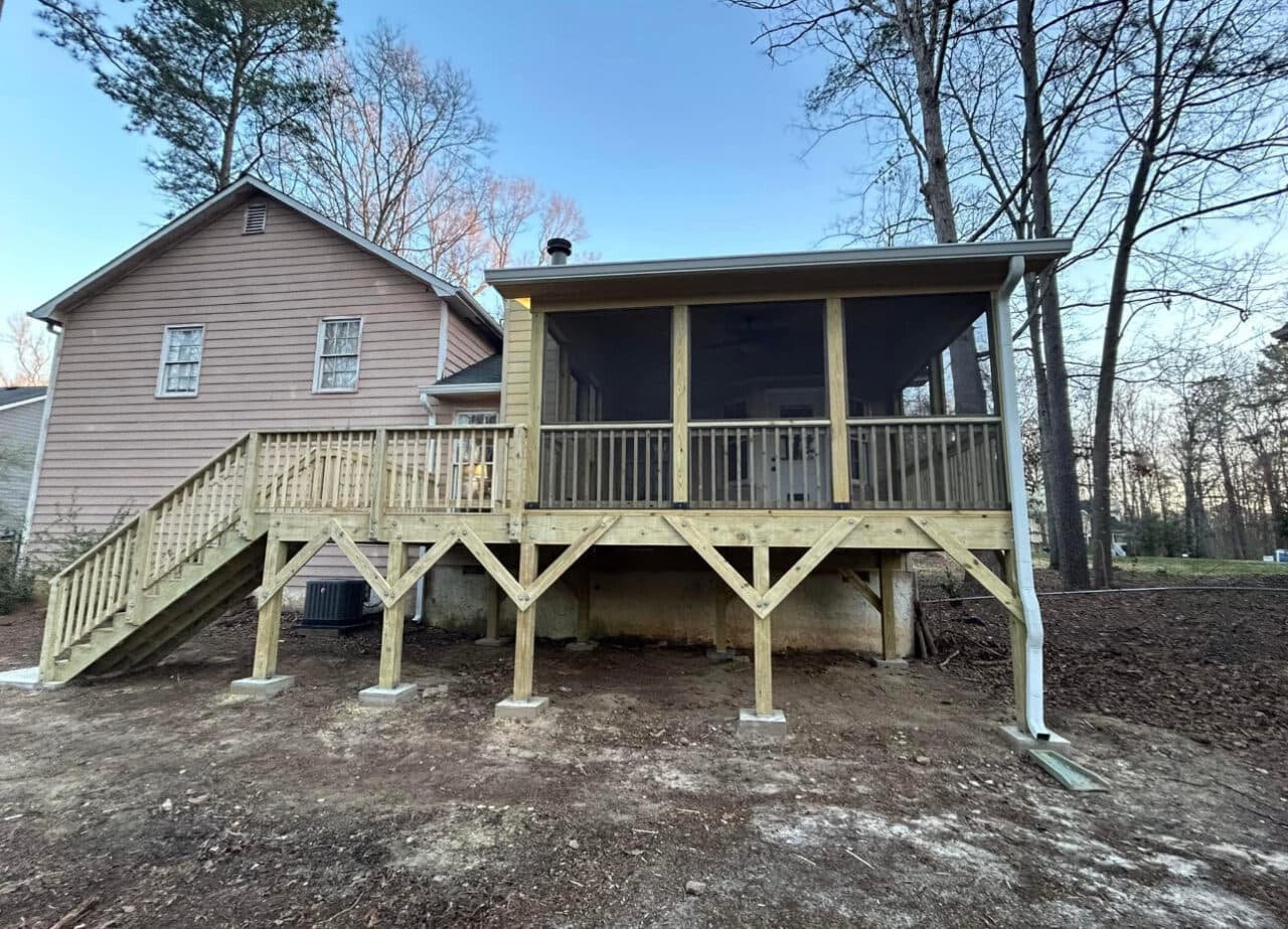 Deck, screen porch, door replacement and siding