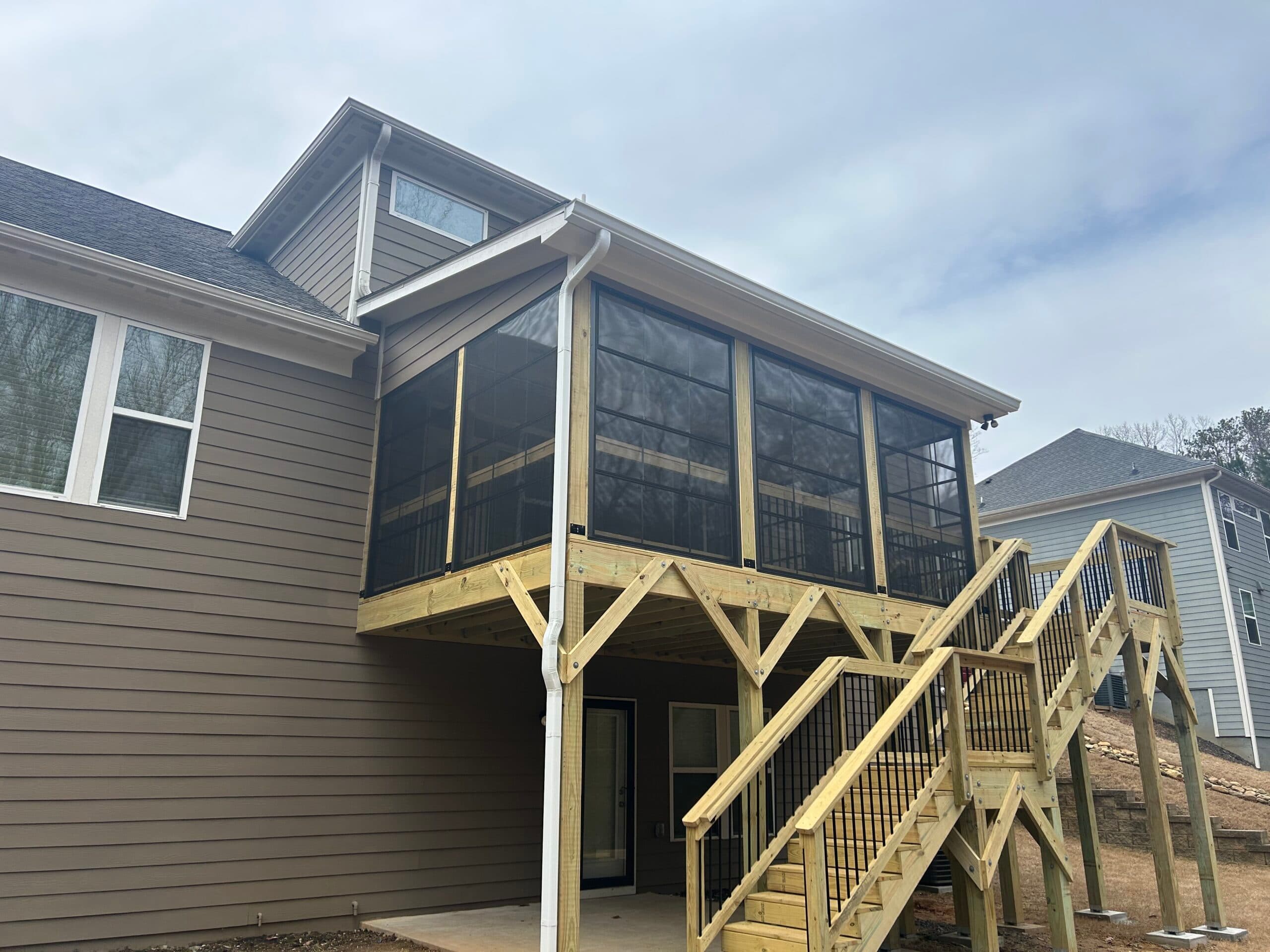 25x12 deck, 19x12 covered area with EZE Breeze windows