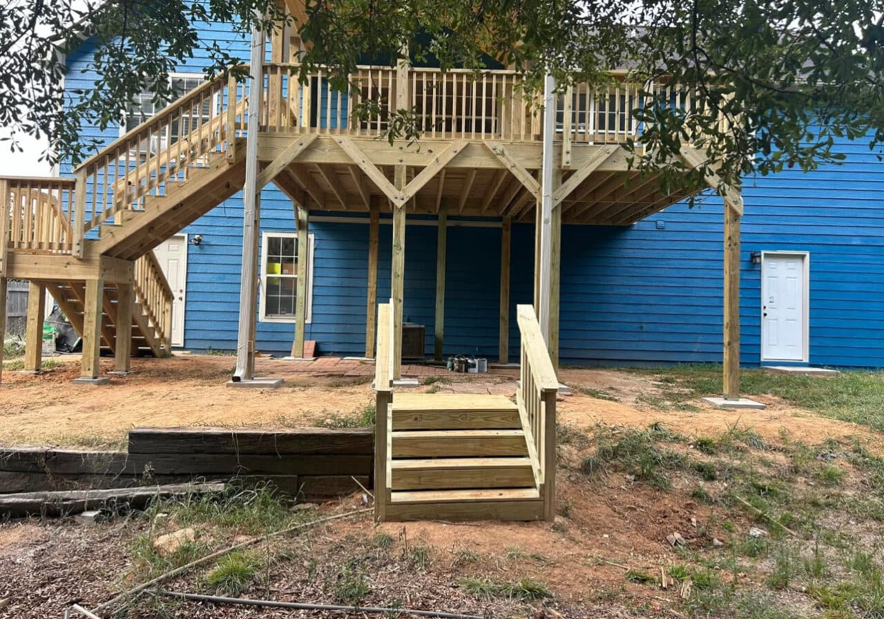 12x12 deck with gable roof and 8x14 open deck - Image 2