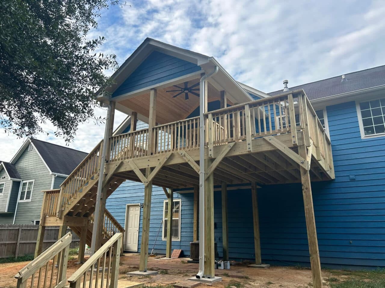 12x12 deck with gable roof and 8x14 open deck - Image 3