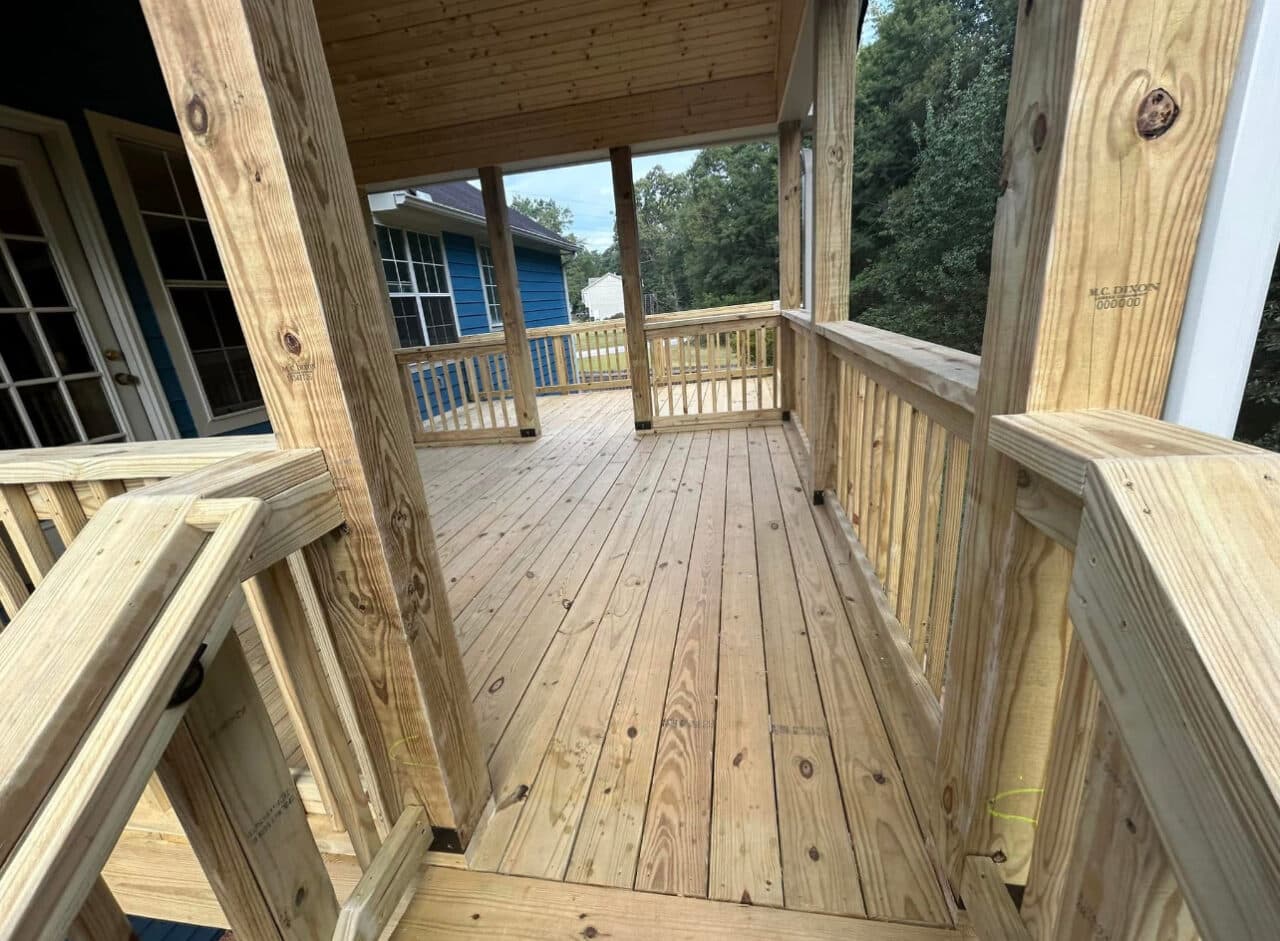 12x12 deck with gable roof and 8x14 open deck - Image 4