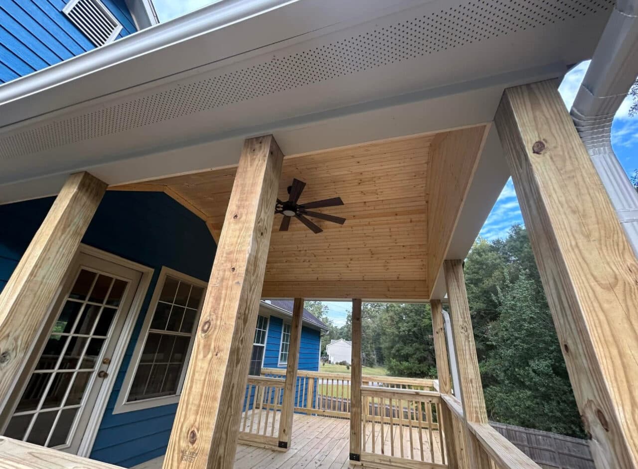 12x12 deck with gable roof and 8x14 open deck - Image 5