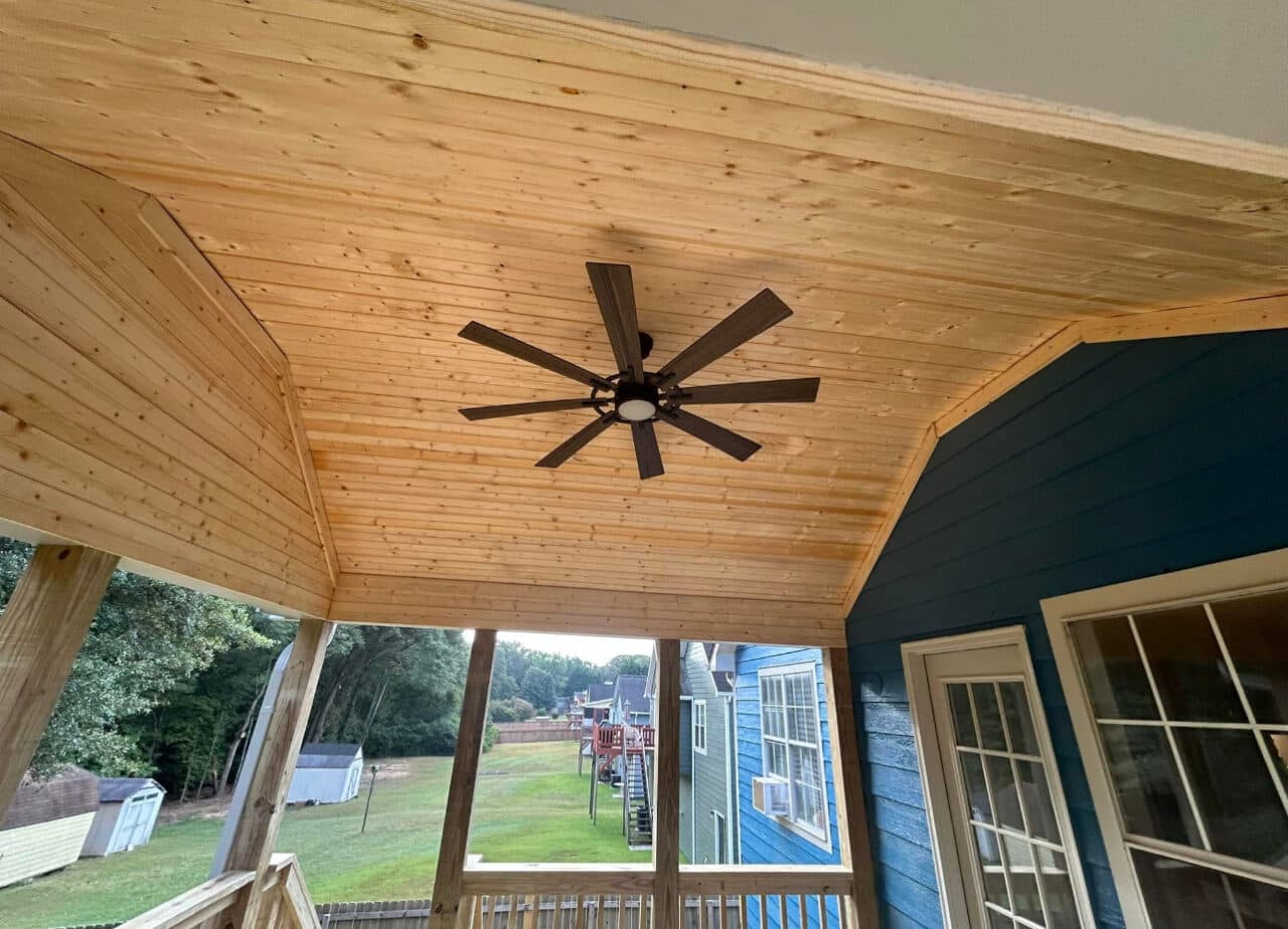 12x12 deck with gable roof and 8x14 open deck - Image 6